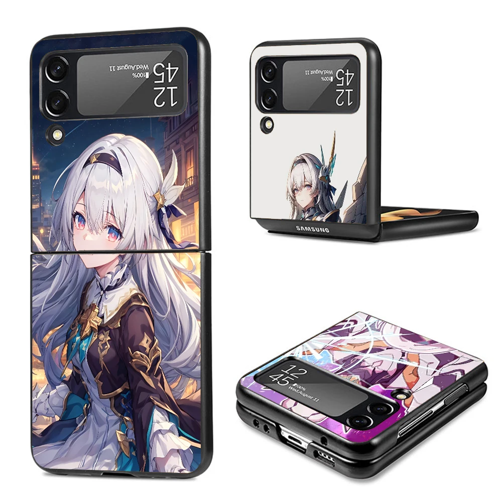 Honkai Star Rail Firefly fundas de teléfono negras para Samsung Z Flip 7 6 5 4 3 galaxia de lujo ZFlip7 ZFlip6 Flip5 Flip4 Flip3 Shell Cove - imagen 2