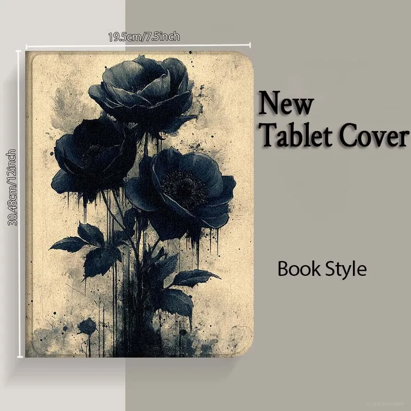 Arte negro flor mariposa para Samsung Galaxy Tab S11 S10 S9 S8 S7 S6 A10.1 A9 A8 A7 10,1 Lite FE Plus pulgadas funda para tableta - imagen 5