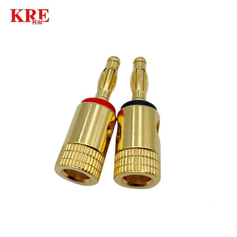 Conector de clavija de plátano chapado en oro de cobre puro de 4mm para Audio y vídeo, Kit de conectores de Terminal adaptador de Cable de altavoz, 2 uds. - imagen 4