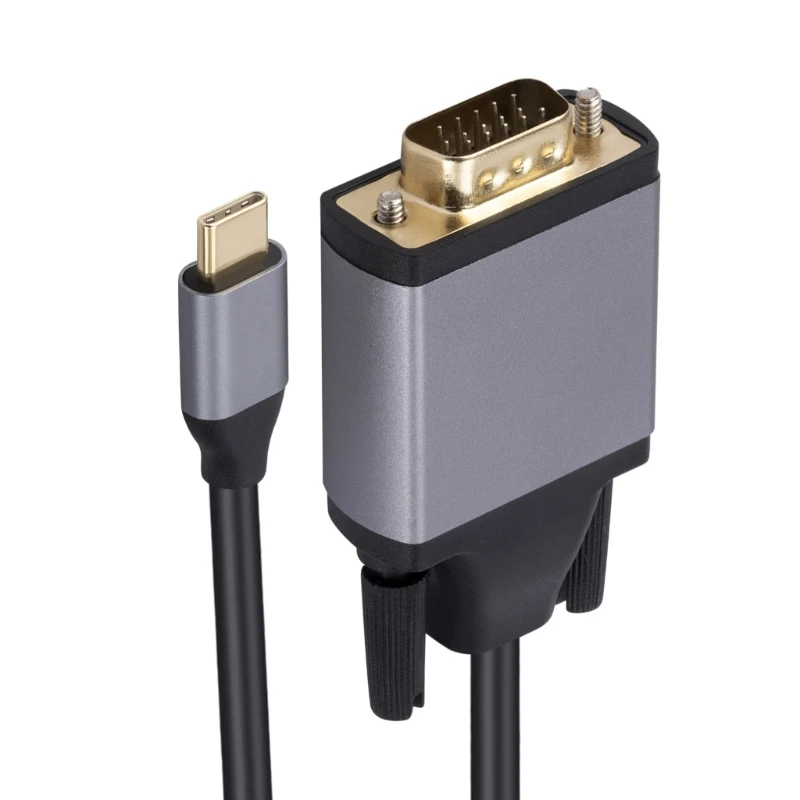 Cable USB C a VGA Cable convertidor tipo C a VGA de alta definición extender pantalla de espejo monitores pantalla No se necesita controlador - imagen 4