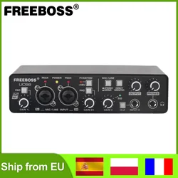 FREEBOSS UC66 Interfaz Audio Guitarra Tarjeta Sonido Externa Grabación