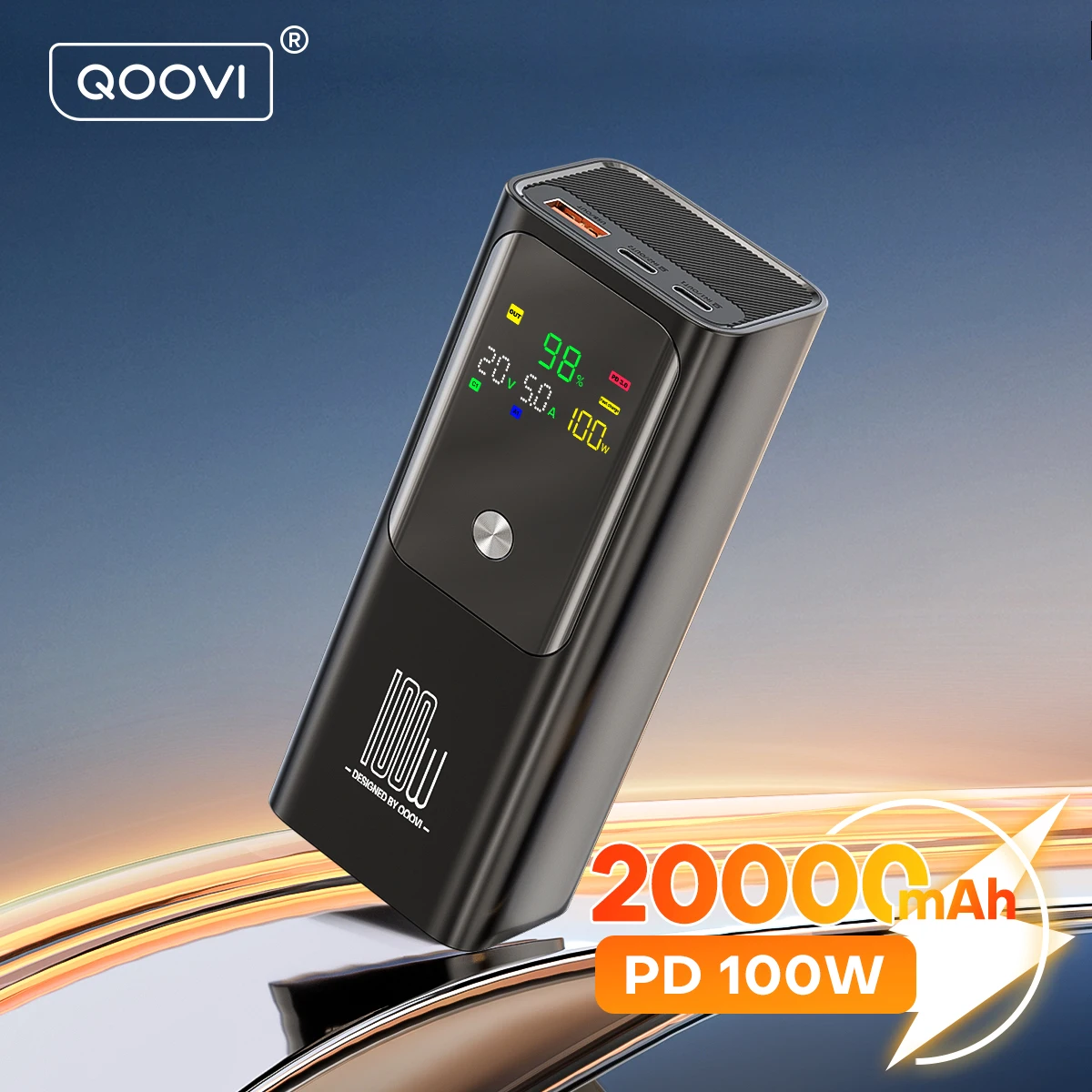 QOOVI PD 100W Power Bank 20000mAh capacidad de la batería externa carga rápida cargador portátil Powerbank para ordenador portátil iPhone Samsung - imagen 2