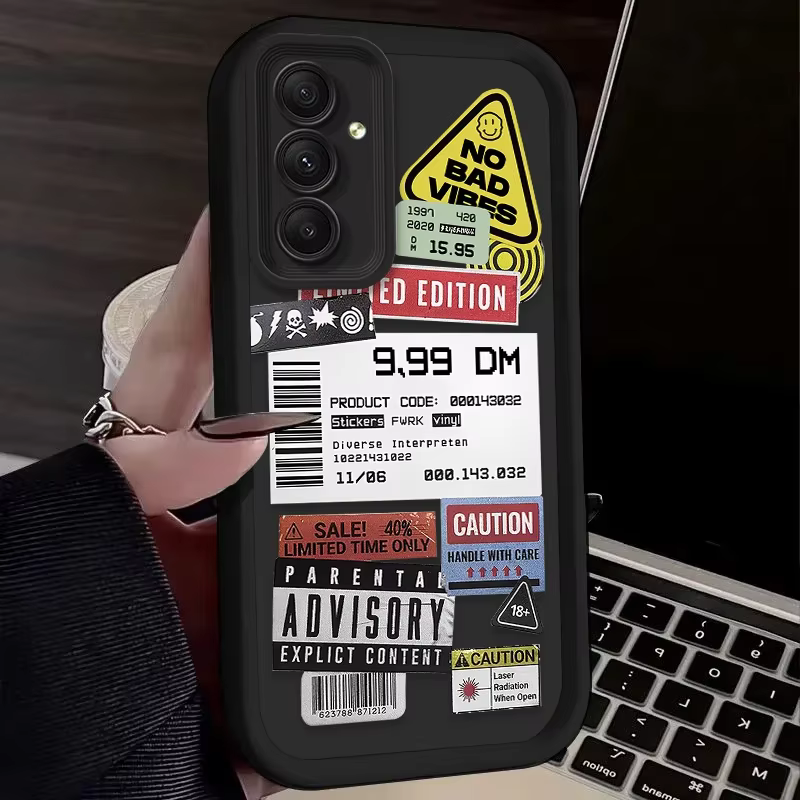 Mezcla de etiquetas, pegatinas de Collage, funda de silicona para Samsung Galaxy S25 S24 S23 Ultra S22 S21 Plus FE 5G A54 A34 A14 A73 A53 A33 5G - imagen 5