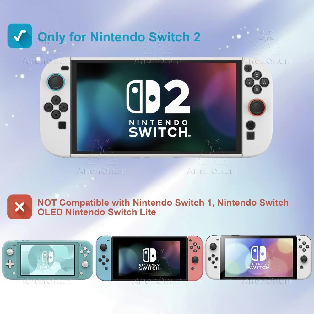 Switch 2 TPU+PC Funda dividida Protección integral A prueba de golpes Antiarañazos Durable Carcasa suave Agarre antideslizante Cubierta completa Piel - Blanco - imagen 2