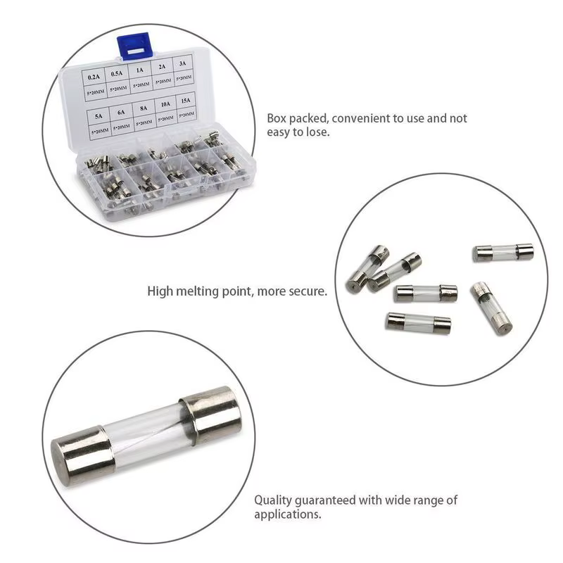 Kit surtido fusibles de vidrio soplado rápido 5x20mm