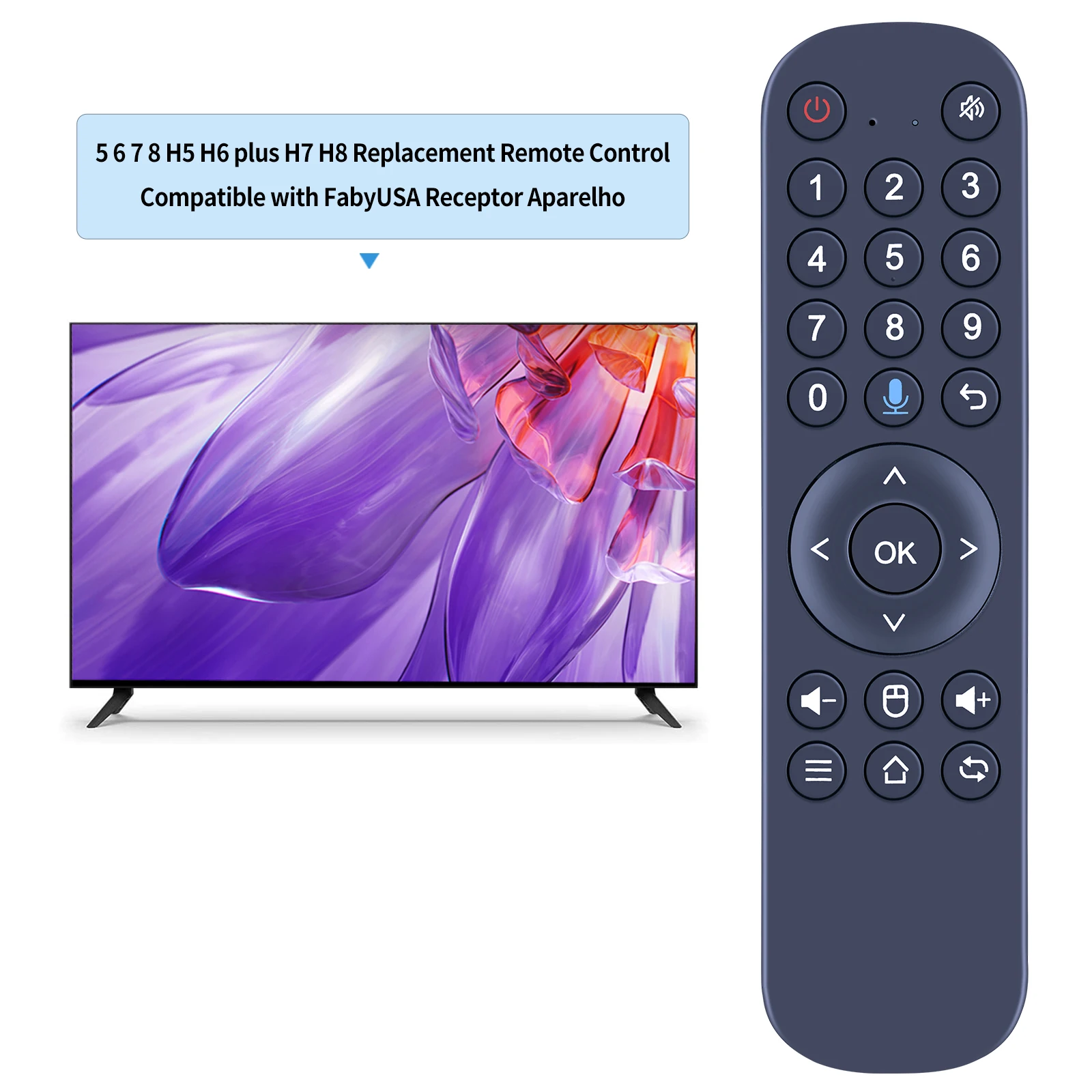 Mando a distancia para TV Box H8 brasileño HTV H8, HTV 8 con voz - imagen 2