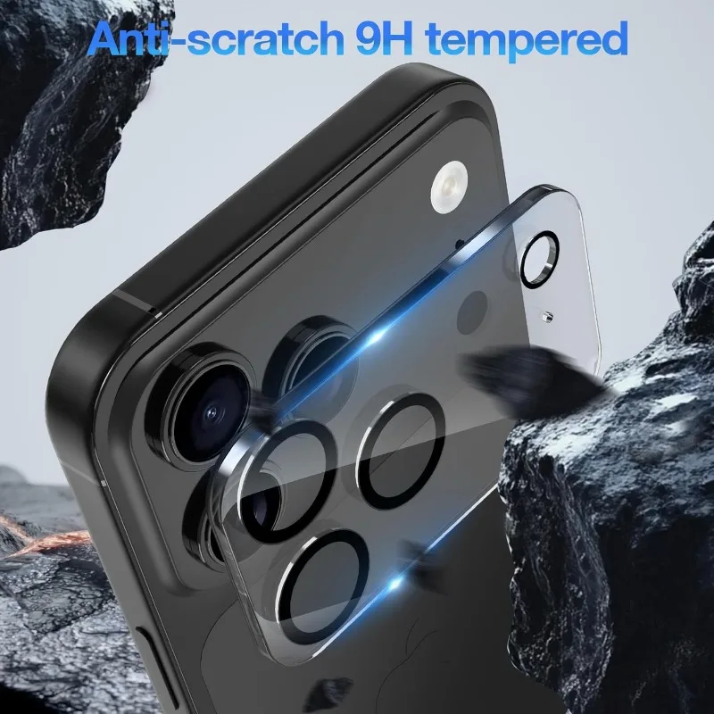Película protectora de vidrio templado HD de 5 uds para iPhone 17 16 15 14 13 12 11 Pro Max Protector de lente de cámara para iPhone 15 Pro Max 17 - imagen 3