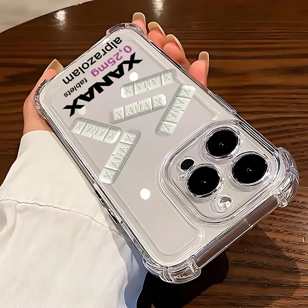 XANAX-funda de teléfono con pastilla fría para Oppo Reno12 Reno11 Reno10 Reno8 Reno7 Reno6 Z F T Pro Plus 4G 5G, funda transparente anticaída para Airbag - imagen 4