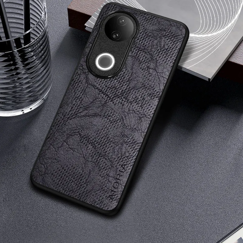 Funda de cuero para negocios Vivo V30e V30 V40 V50 pro - Funda para teléfono móvil con patrón Wind Cortex - imagen 2