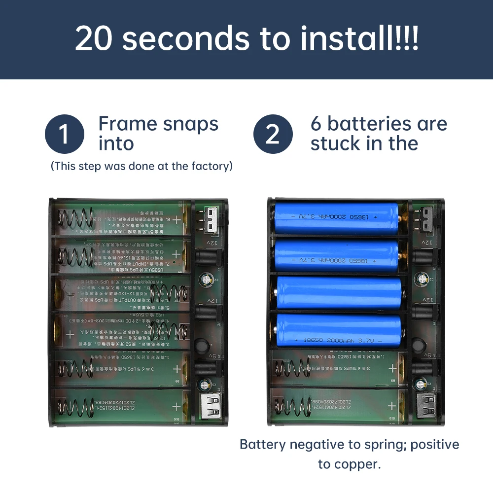 DC 5V 9V 12V pico 60W UPS 6 secciones 18650 batería de litio caja de alimentación libre de soldadura enrutador óptico para gatos caja de alimentación ininterrumpida - imagen 5