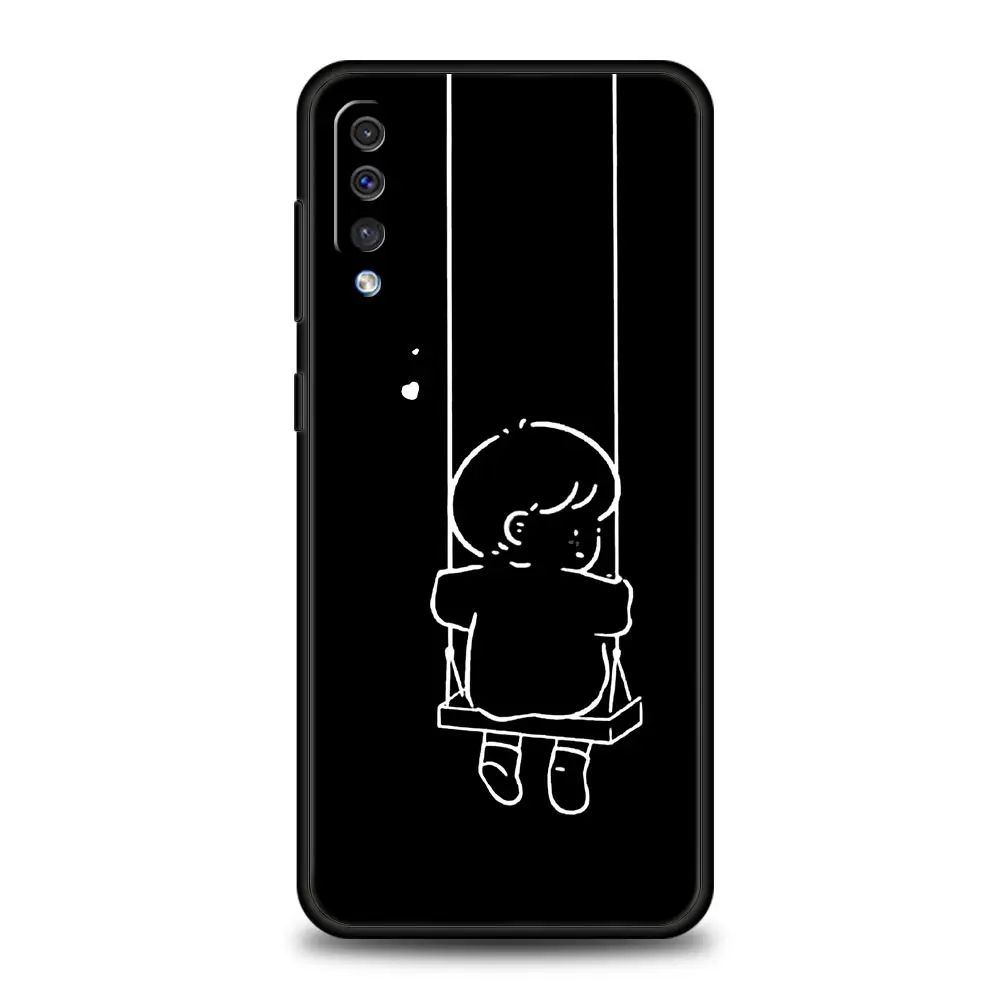 Pareja de dibujos animados Aesth sol luna funda para Samsung A54 A52 A24 A14 A50 A70 A10 A40 A20S A20E A06 A12 A22 A34 A42 5G A04s A16 cubierta - imagen 4
