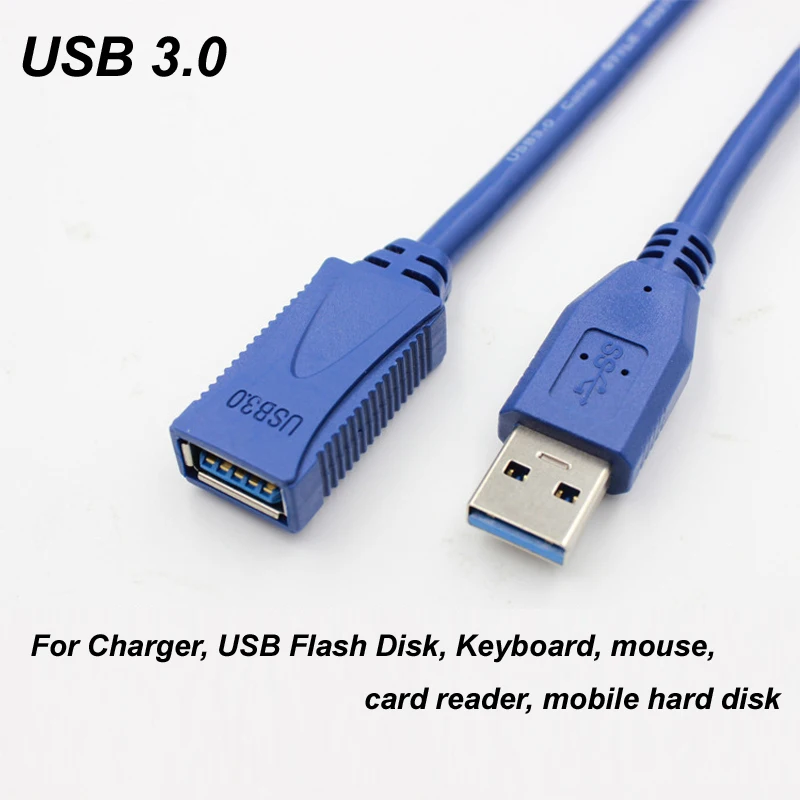 Cable de extensión USB 3,0 de 1/2/3/5m, cargador de sincronización de datos macho a hembra para ordenador portátil, PC, teclado, ratón, disco duro móvil - imagen 3