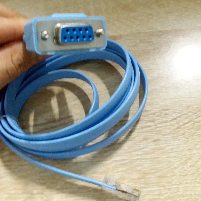 Para Cable de consola Cisco RJ45 Cat5 Ethernet a Rs232 DB9 puerto COM enrutadores serie hembra Cable adaptador de red azul 1,5 m 6 pies - imagen 4