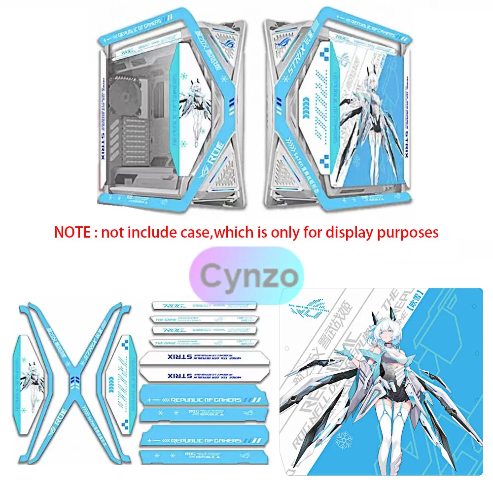 KIT de 16 Uds de pegatinas de gamuza DIY para funda ROG GR701 HYPERION, marco de chasis/pegatina decorativa trasera, película protectora - imagen 2