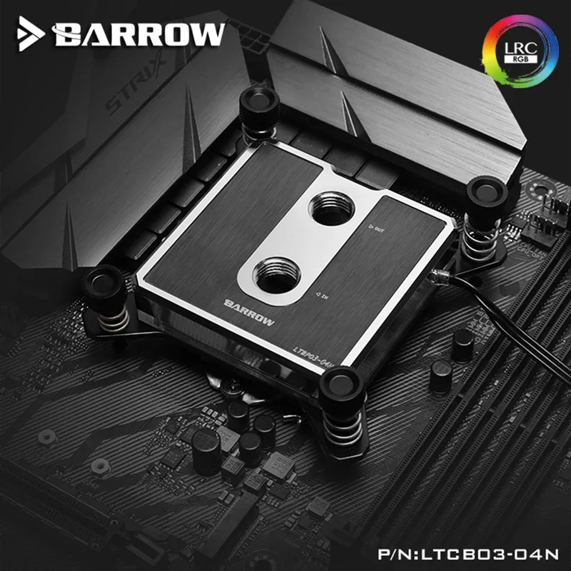 Barrow-bloque de agua para CPU, microvía de chorro para Intel LGA115X 1200 1700/INTELX99/X299, radiador 5v, 3 pines, ARGB, iluminación AURA SYNC