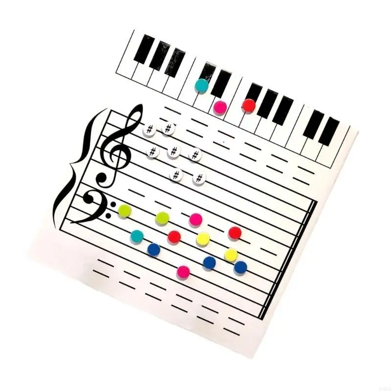 Pizarra música d5bb para lecciones y enseñanza en aula con imanes coloridos - imagen 2