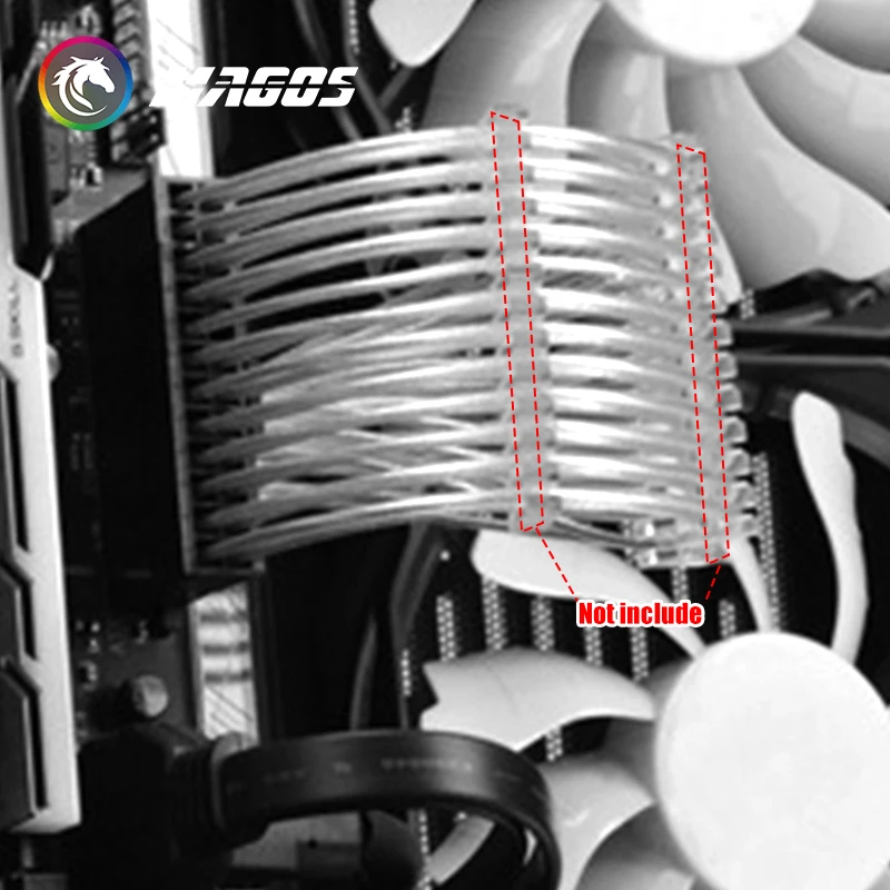 Kit de Cable de extensión de PSU para ordenador, adaptador de transferencia de GPU/CPU, Línea Plateada con mangas, ATX / PCI-E / EPS