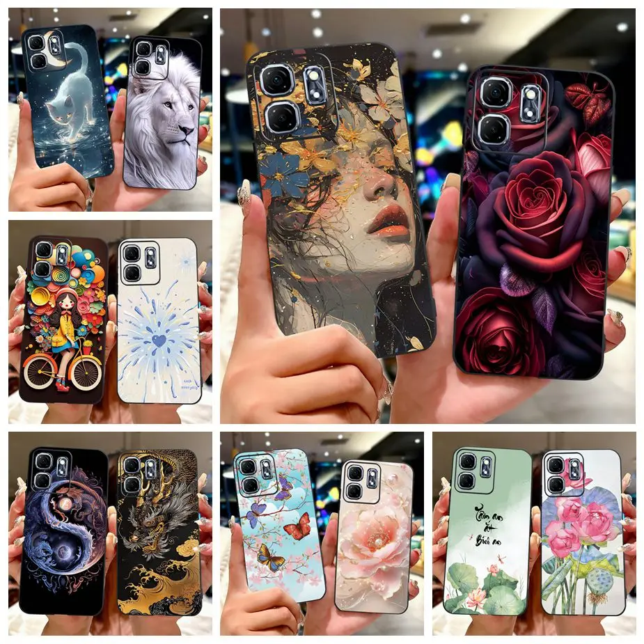 Para Infinix Smart 9 HD funda Hot50i X6531 moda caramelo pintado cubierta a prueba de golpes funda de teléfono para Infinix Hot 50i Smart9 carcasa suave