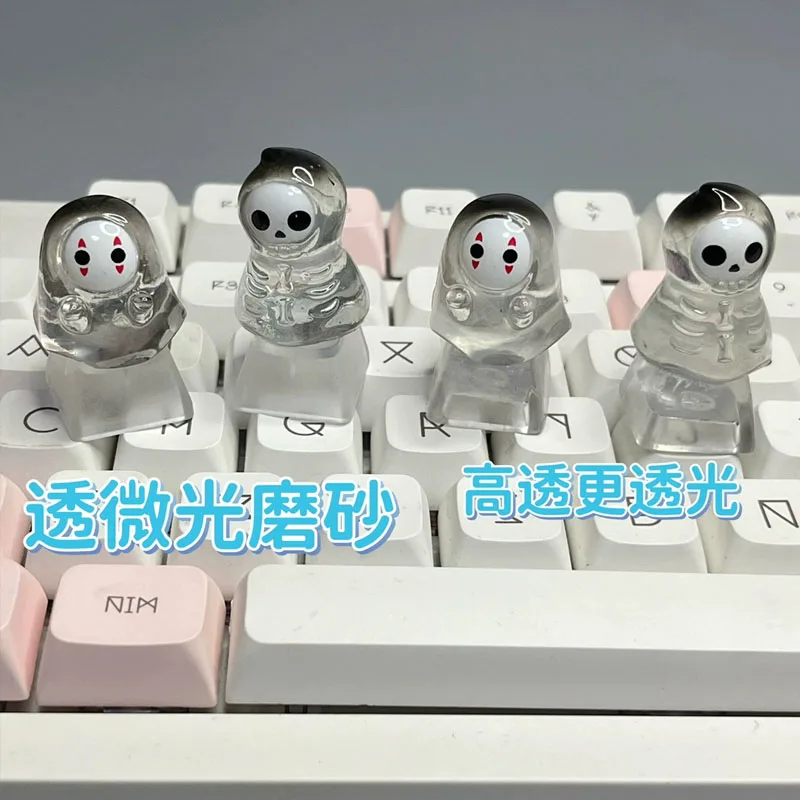 Teclas de alta transparencia, teclas de fantasma personalizadas, teclas de teclado mecánico con temática de Halloween, juego de resina translúcida - imagen 5