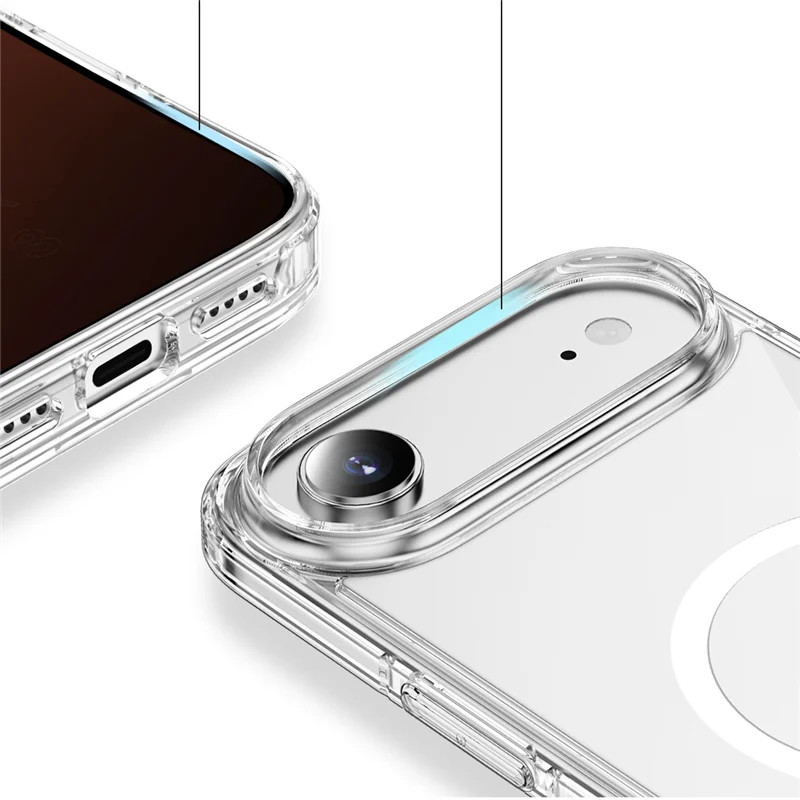 Funda de carga inalámbrica Magsafe cristalina para iPhone, funda trasera dura ultrafina para PC, iPhone 17 Pro Max 17 Air - imagen 4