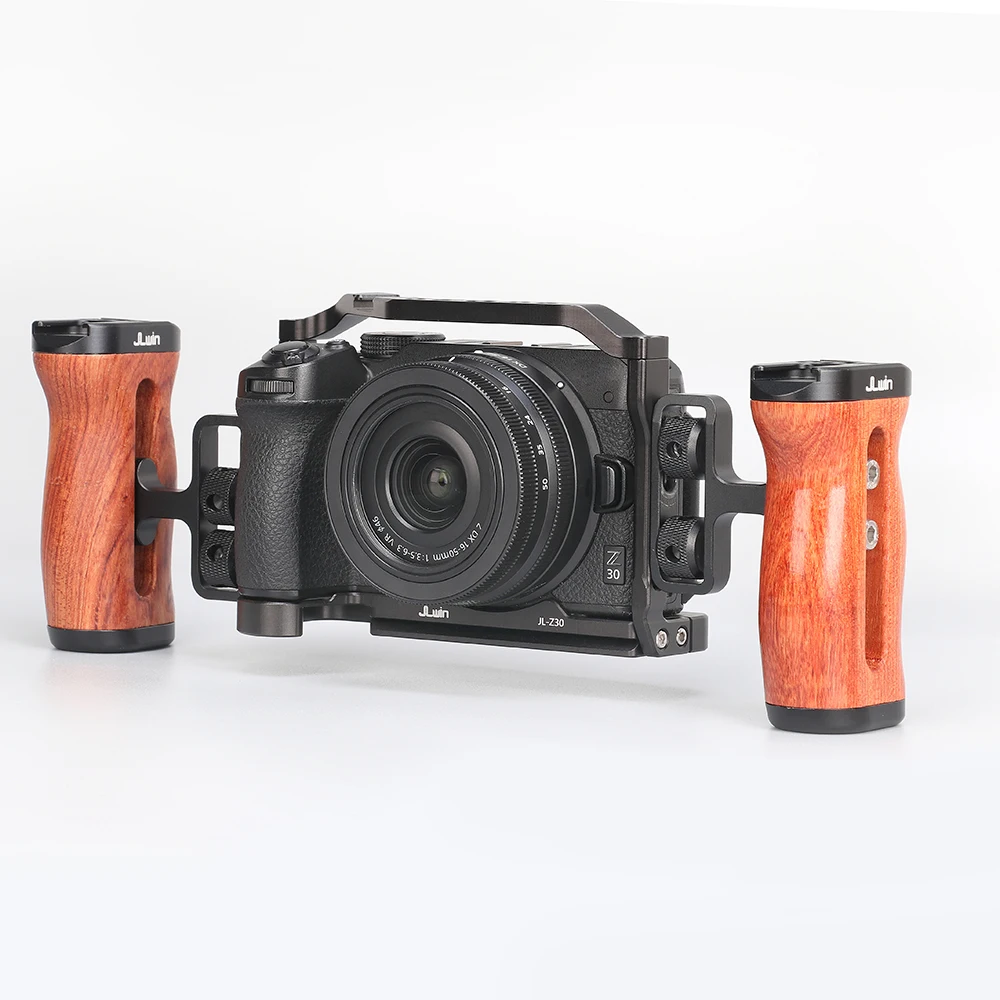 Jaula de cámara FOTGA para Nikon Z 30, placa L de liberación rápida, jaula de aleación de aluminio Z30 con soporte de zapata fría para micrófono y luz LED - imagen 5