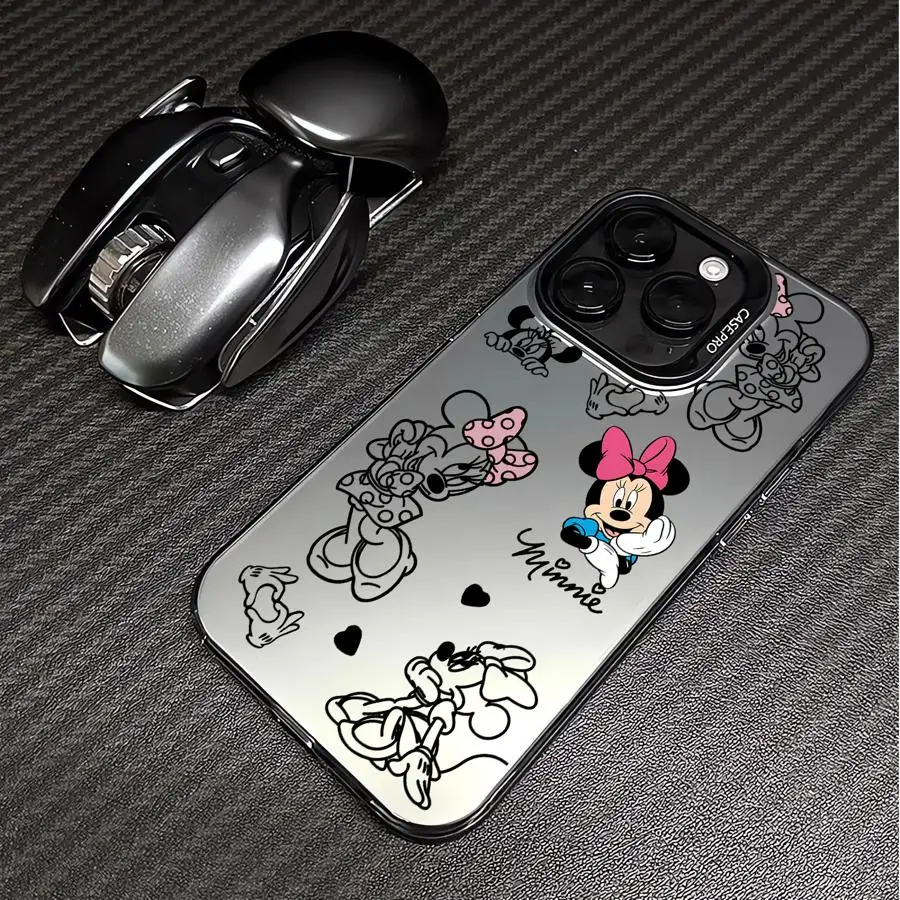 Funda de dibujos animados de Disney Mickey Minnie para Apple iPhone 15 16 Plus 14 Pro 13 X XS Max 12 Pro 11 Pro Max XR 13 Pro Max cubierta de lujo - imagen 4