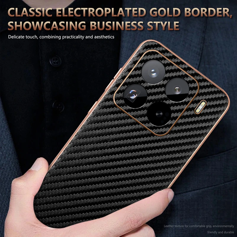 Para Xiaomi Mi 15T Pro funda de lujo PU chapado de fibra de carbono funda protectora trasera para Xiaomi Mi 15T 14T Pro 15Pro carcasa de teléfono - imagen 5