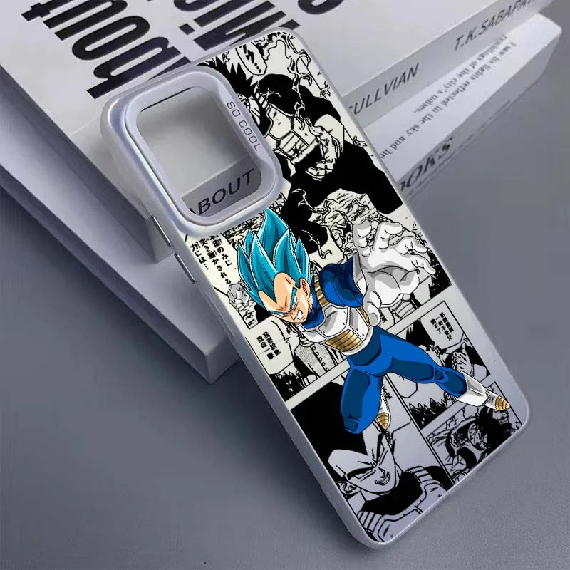 Anime japonés d-dragon Ball Vegeta para Redmi 14 13 12 11 10 9 9T 8 8A funda de teléfono plateada Ultra colorida - imagen 3
