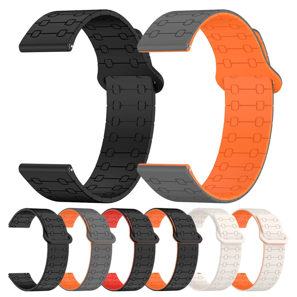Muñequeras magnéticas de silicona de 22mm para Samsung Galaxy Watch 46mm/Watch3 45mm/Gear S3 Classic Frontier, accesorios de pulsera