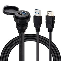 Cable USB 3.0 HDMI Empotrable para Coche Resistente al Agua