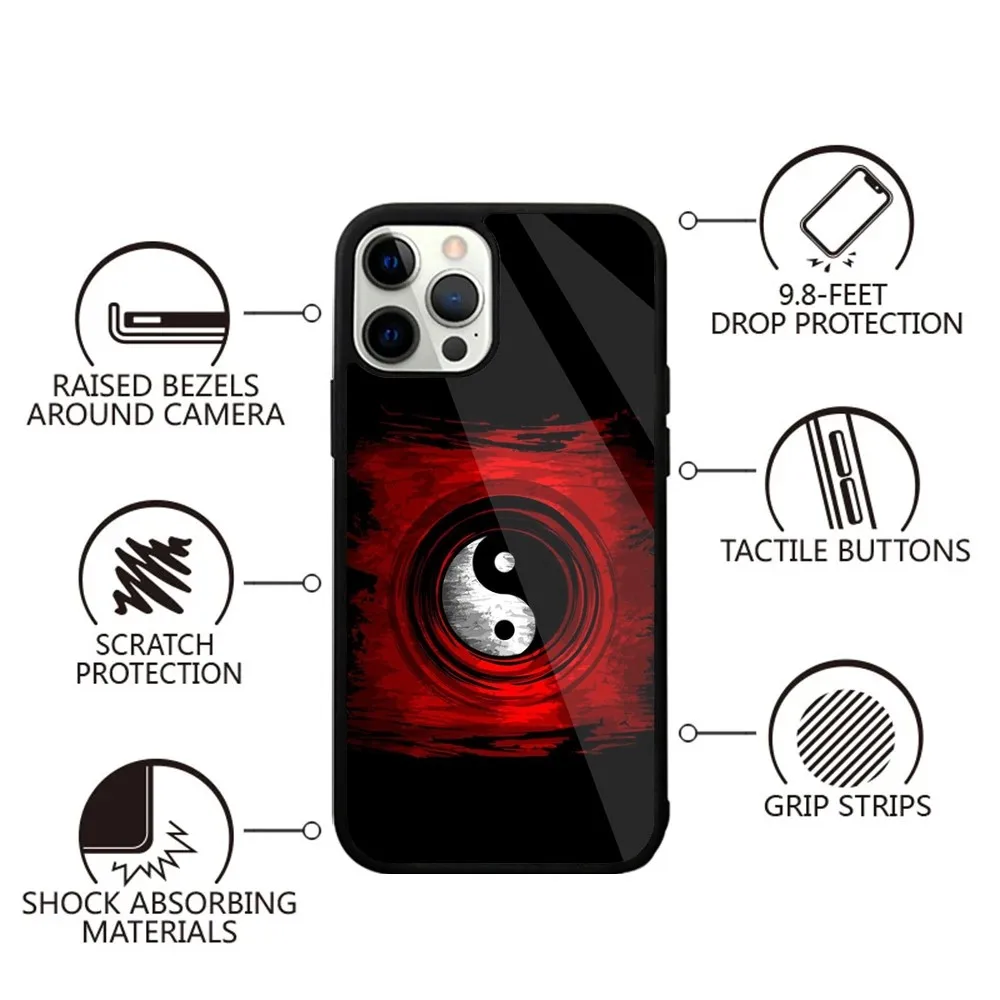 Koi Carp Fish Yin Yang Art funda de teléfono para iPhone 16,15,14,13,12,11,Plus,Pro,Max,Mini Magsafe, carga inalámbrica magnética - imagen 2