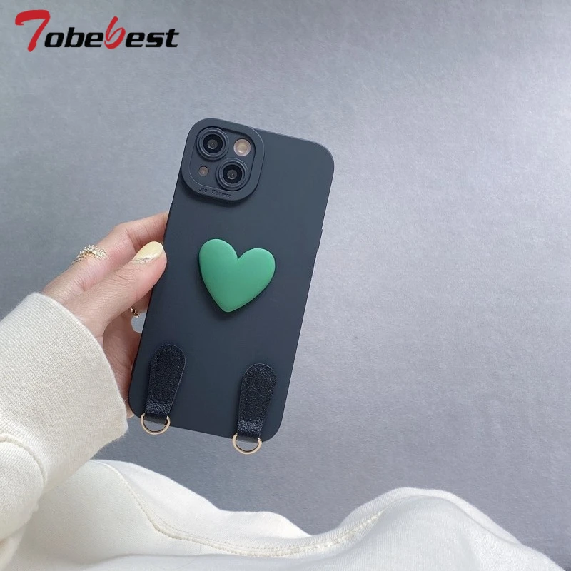 Funda de silicona con correa para muñeca y cordón de mano para iPhone 17 Air 16 16e 15 14 Plus 13 12 11 Pro XS Max XR X 8 7 Plus, funda trasera suave - imagen 3