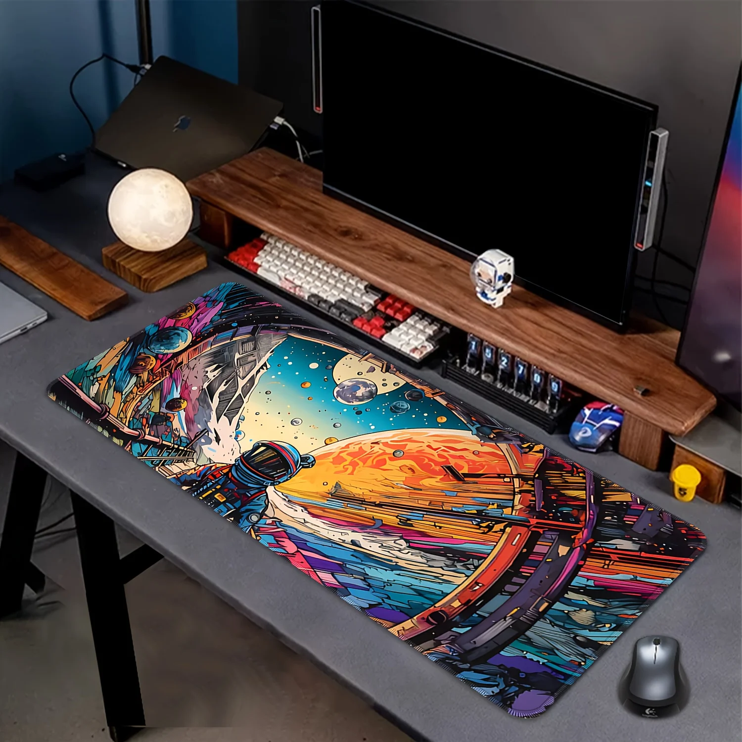 Alfombrilla de ratón súper gruesa para ordenador de deportes electrónicos, estación espacial, alfombrilla de escritorio de animación, alfombrilla de ratón antideslizante, alfombrilla de ratón de goma, accesorios de escritorio - imagen 3