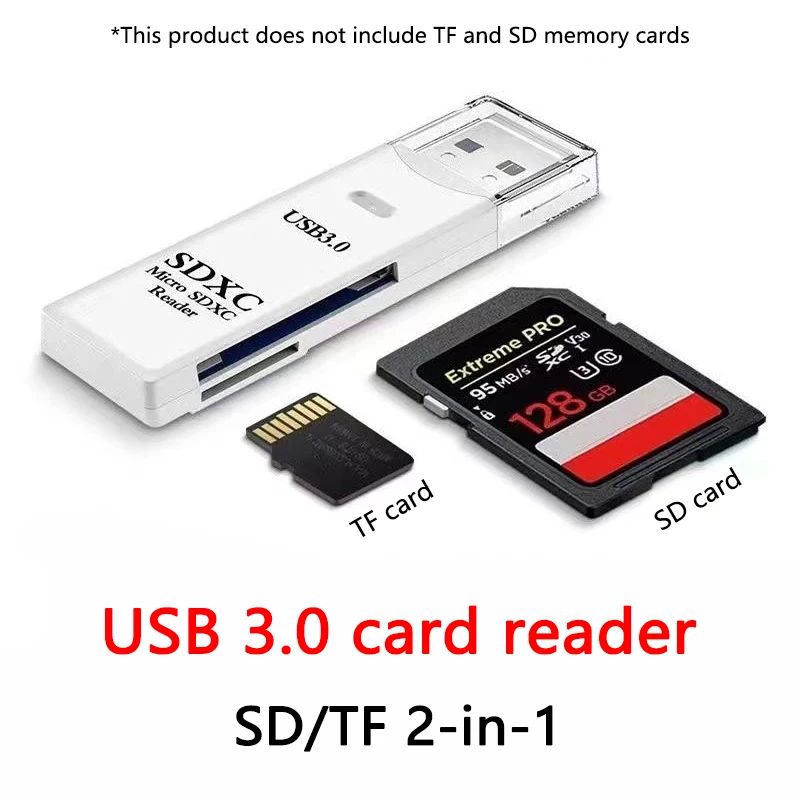 Lector de tarjetas SD 2 en 1 TF USB 3,0 USB 2,0 adaptador de tarjeta de memoria convertidor de lector de tarjetas inteligentes para accesorios de ordenador portátil - imagen 3
