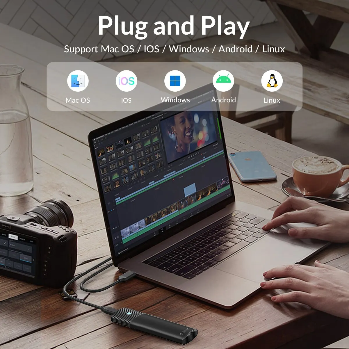 ORICO-carcasa SSD M.2 NVMe, caja PCIe para disco SSD M.2 NVMe NGFF SATA, 5/10Gbps, herramienta de disco, carcasa SSD M.2, chaleco de refrigeración incorporado - imagen 5