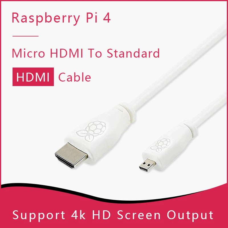 Raspberry Pi 4, 5 Micro HDMI A HDMI estándar (A/M), Cable de 1m y 2m - imagen 3