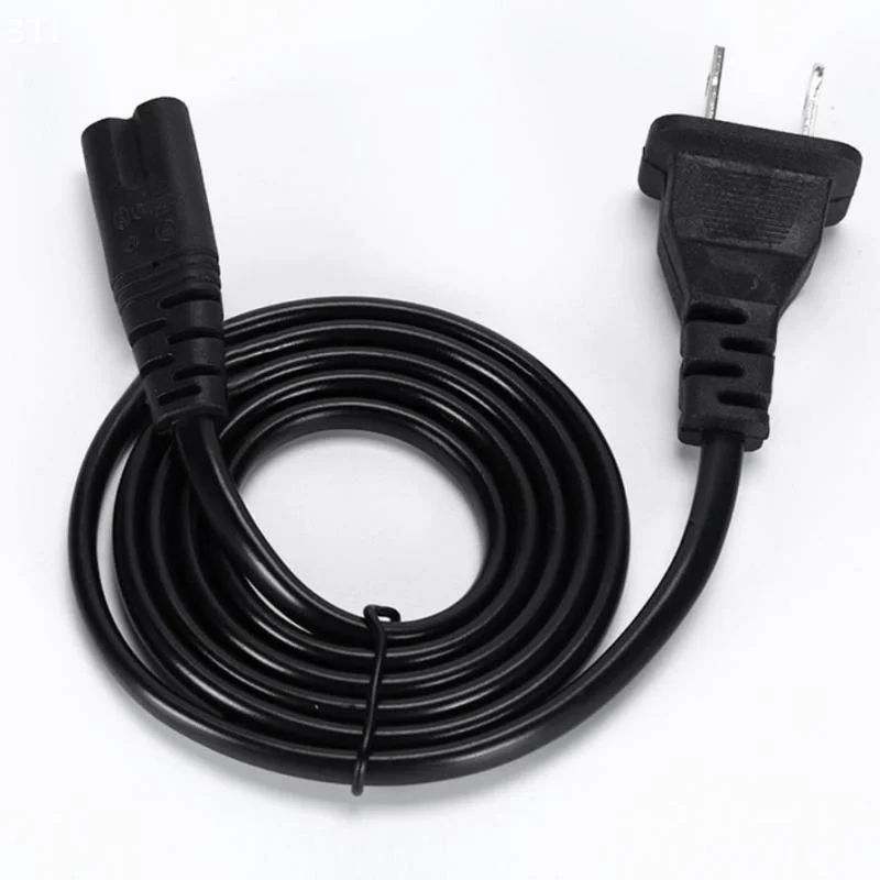 Cable de alimentación con enchufe estadounidense de 2 pines para dispositivos compatibles con figura 8, Cable eléctrico de 2 clavijas para cargador de ordenador portátil, altavoz de Radio y TV - imagen 2