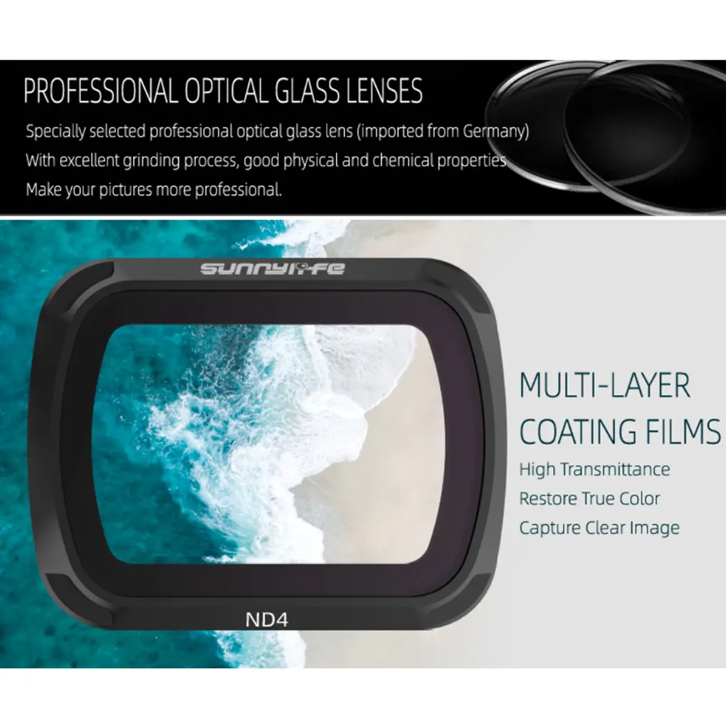 Filtro de Cámara de Acción deportiva para Dron, reemplazo de filtro de lente de liberación rápida para Mavic Air 2 ND4 - imagen 5