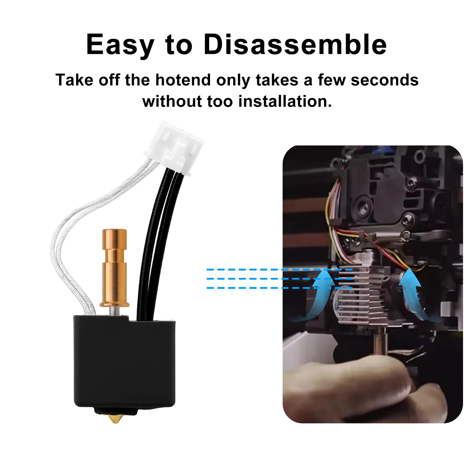 Kit Hotend para Anycubic Kobra3 S1/S1C, boquilla de latón bimetálica de extremo caliente mejorada de 0,4mm para pieza de repuesto de impresora 3D Kobra 3 S1C - imagen 3