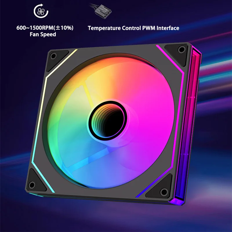 TEUCER Prism4 ventilador de avance/retroceso 140MM 5V 3PIN ARGB 12V 4PIN PWM 1500RPM rodamiento hidráulico diseño de alta presión de viento para jugadores - imagen 3