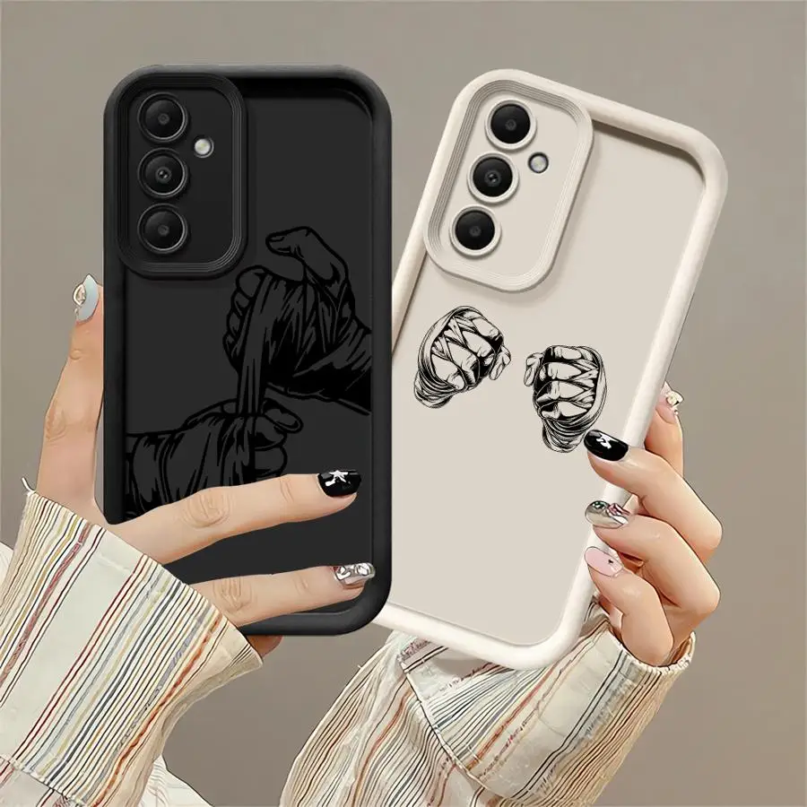Funda para Samsung Galaxy A25 A26 A33 A54 A55 A21s A73 A56 A32 A22 A35 A52 A36 A24 Puño de línea de TPU suave