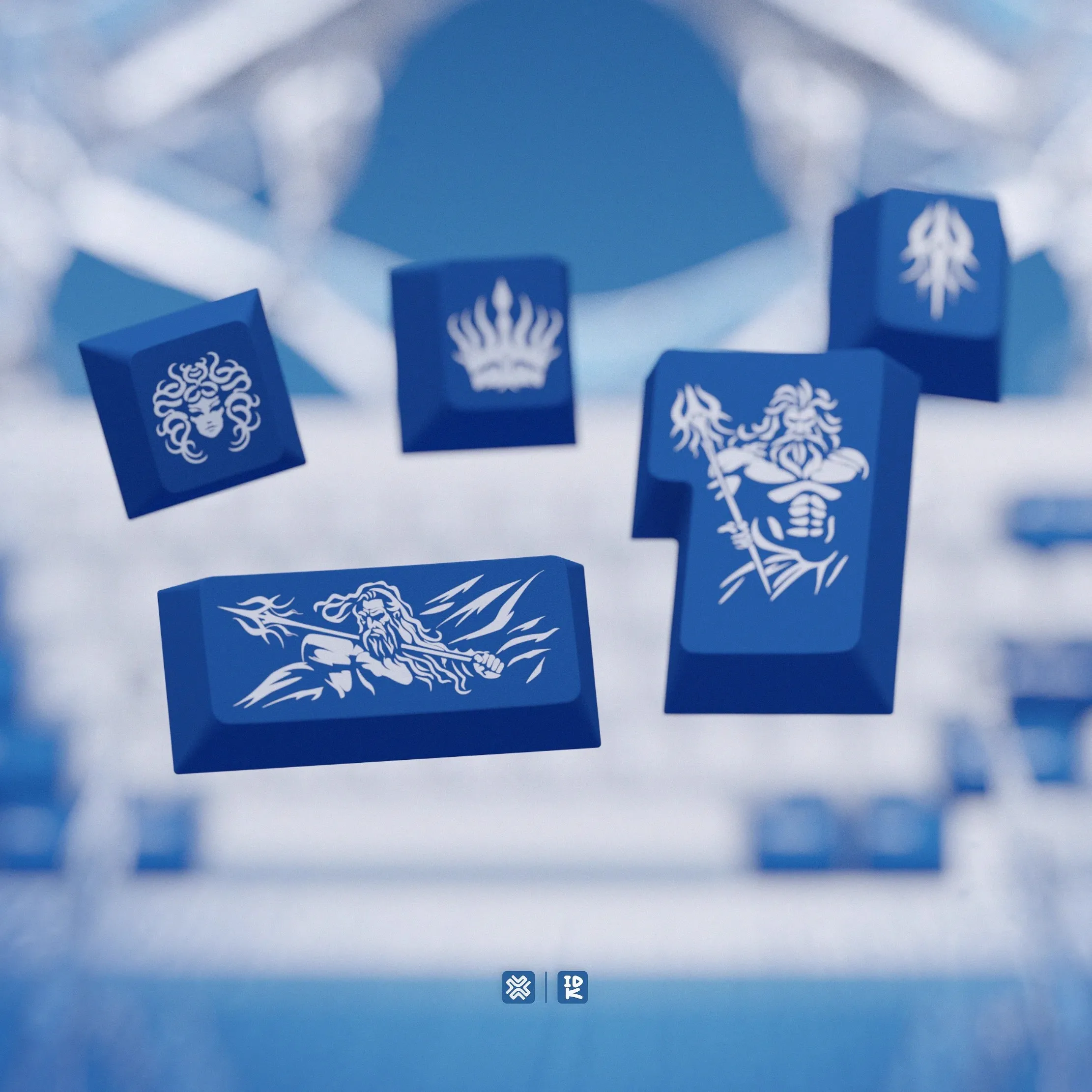 IDK-teclas azules con tema de invierno, perfil de cereza PBT, tapa de teclado Original personalizada para regalos de teclado mecánico - imagen 2