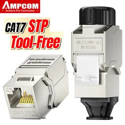 Conector RJ45 CAT7 AMPCOM Keystone – STP Blindado Sin Herramientas