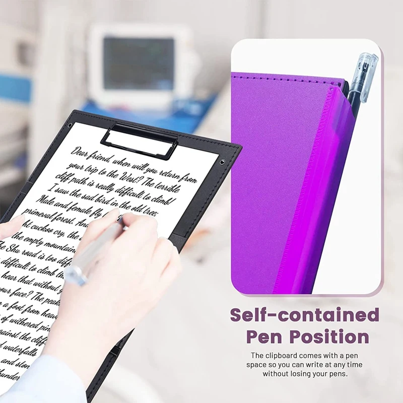 HOT-2 paquetes de portapapeles plegable de enfermería con portalápices, portapapeles plegable de tamaño de bolsillo para estudiantes de enfermería - imagen 2