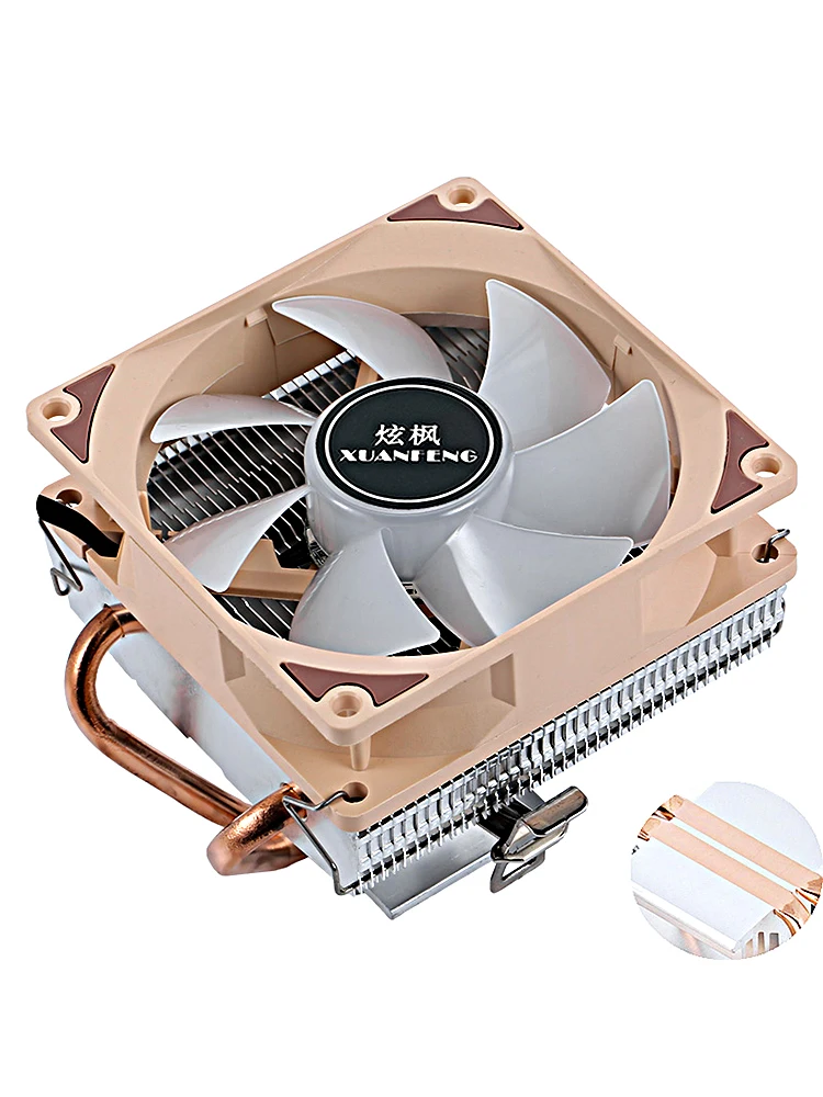 Ventilador de refrigeración de CPU refrigerado por aire para PC, radiador eficiente de 2 tubos de calor, adecuado para instalar LGA775 115x1200 1700 1356 1366 AMD - imagen 5
