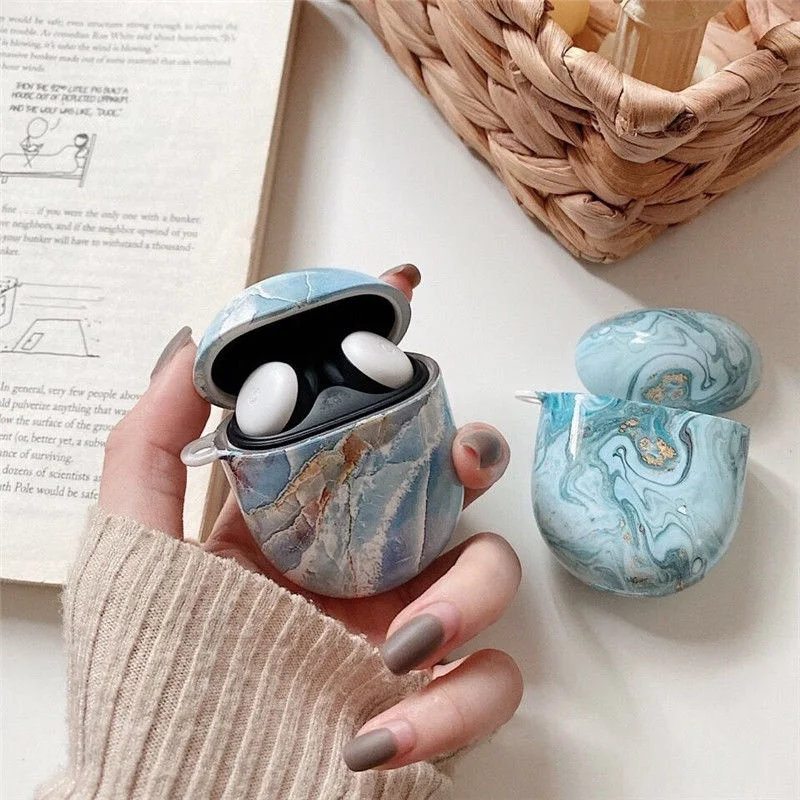 Superficie dura de mármol para Google Pixel Buds A-Series funda protectora para auriculares Google Pixel Buds2 funda para auriculares inalámbricos - imagen 2