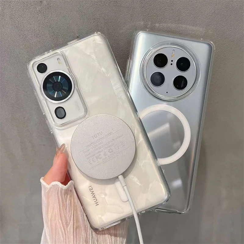 Funda para Mate 50 Pro para Magasfe, carga inalámbrica magnética, parachoques suave, cubierta transparente dura a prueba de golpes para Huawei Mate50 Pro 50Pro - imagen 3