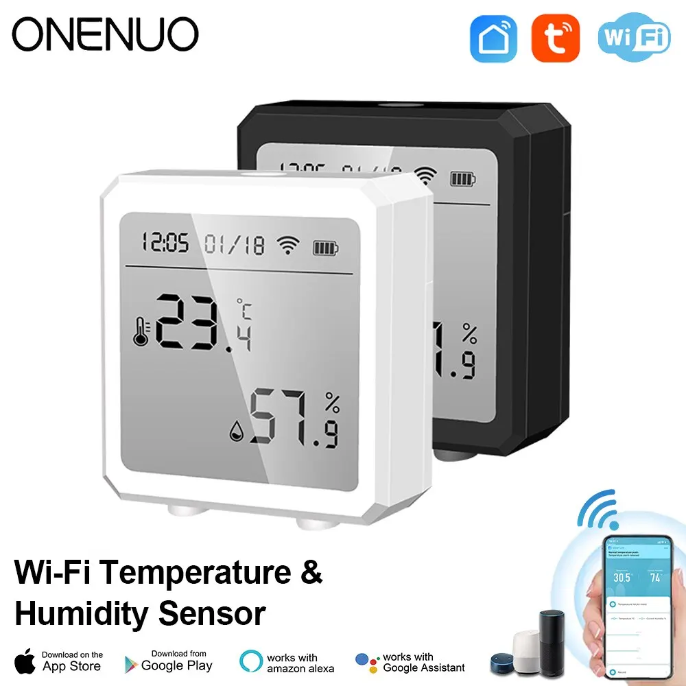 ONENUO-termostato inteligente WIFI, Sensor higrómetro, Tuya, Alexa, Google, pantalla LCD, Sensor de detección de temperatura y humedad - imagen 2