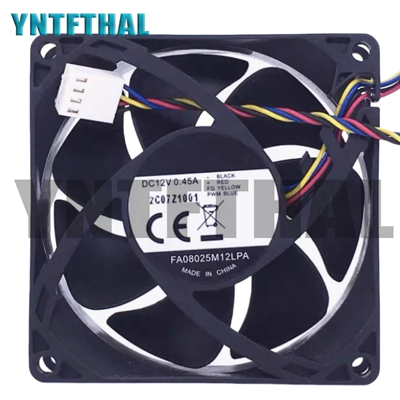 Nuevo FA08025M12LPA 12V 0.45A ventilador de refrigeración de 4 cables