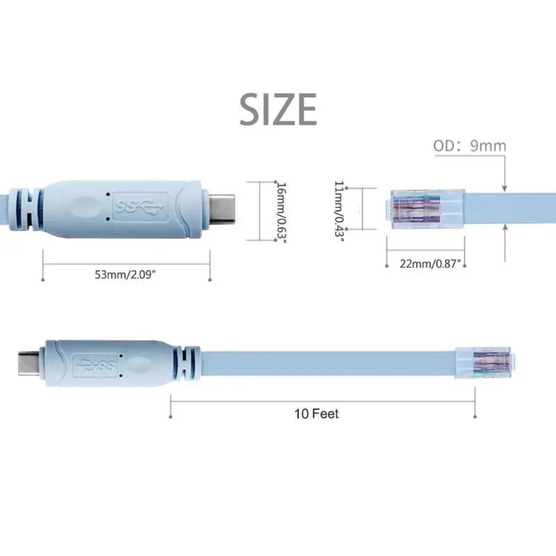 Cable consola R53C, 6 pies USB Tipo C a RJ45 Adaptador serial Convertidor esencial para ubicuidad TP-Link Router - imagen 5
